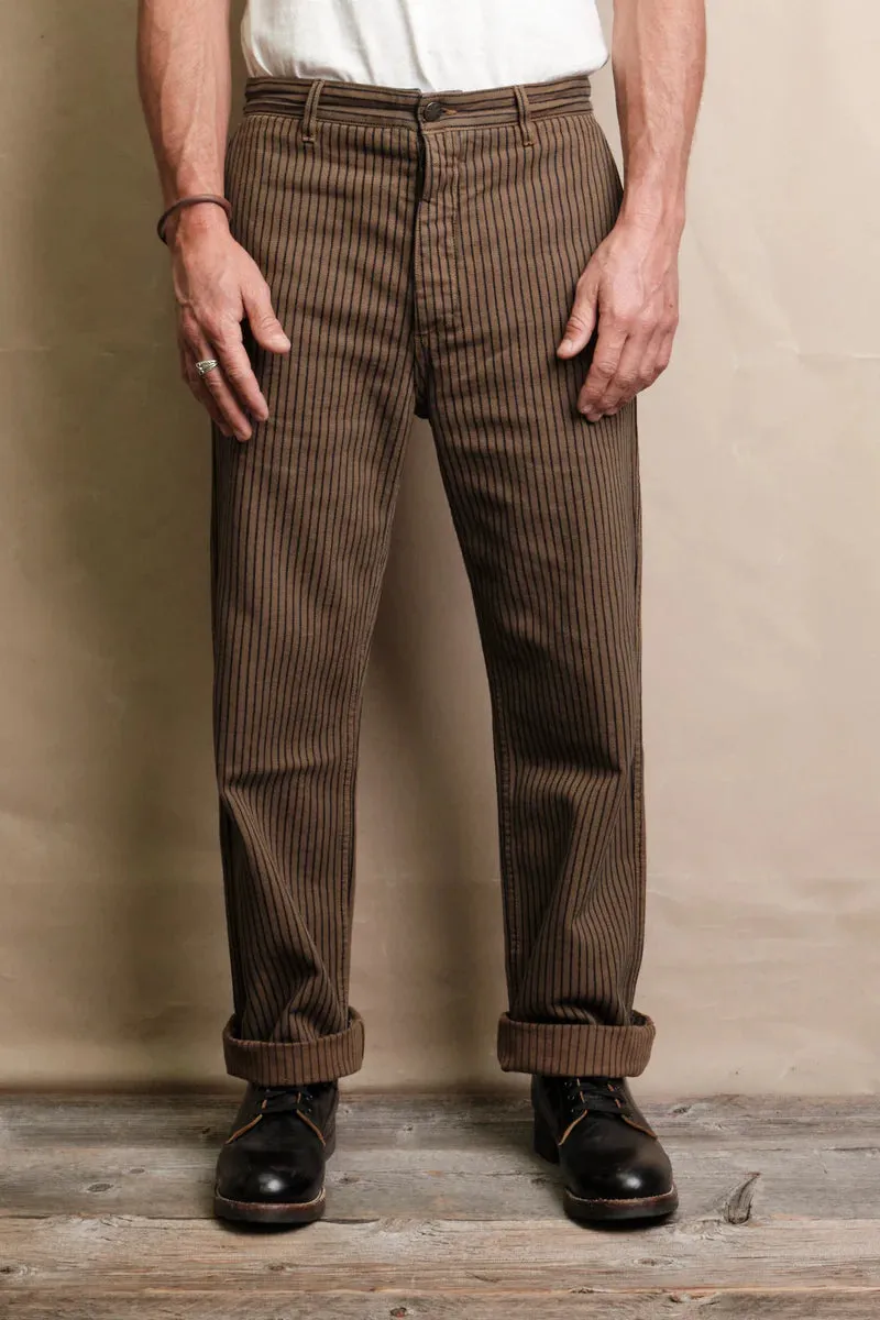 Freenote - Western Pant - Brown Herringbone Dobby sold by Dutil Denim