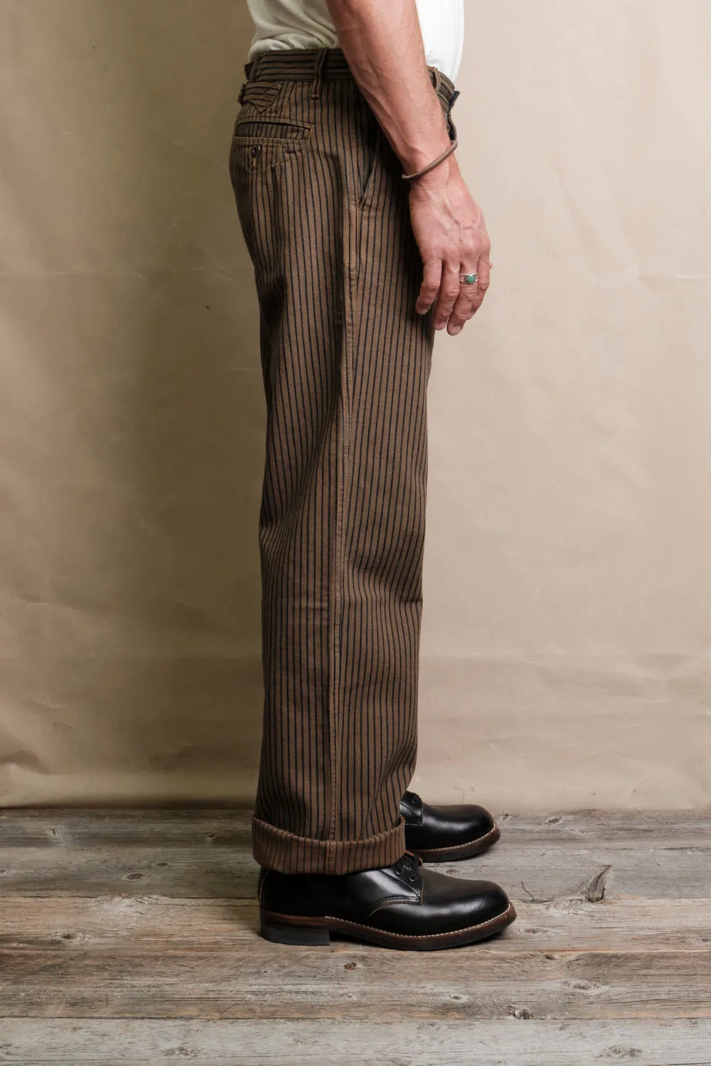 Freenote - Western Pant - Brown Herringbone Dobby sold by Dutil Denim product image thumbnail 5