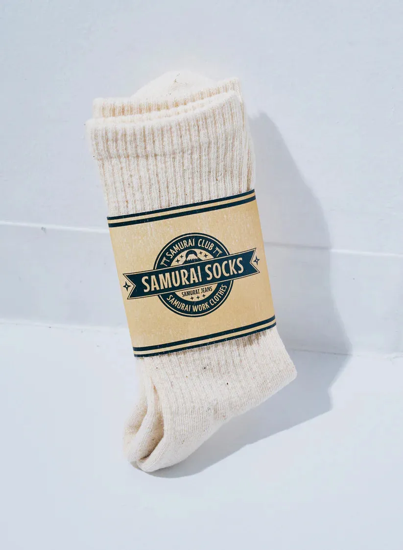 Samurai - Cotton Socks - White sold by Dutil Denim