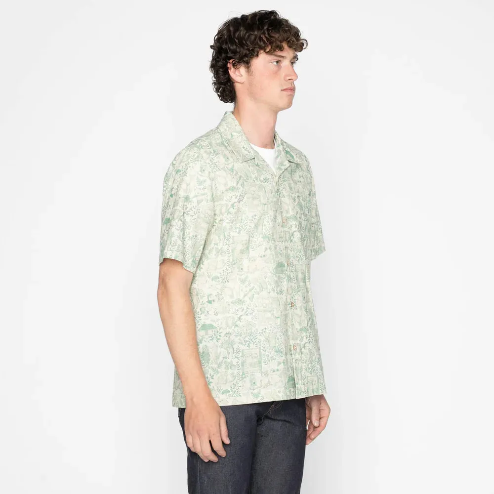 Naked & Famous - Aloha Shirt - Linen Animals - Green sold by Dutil Denim product image thumbnail 3
