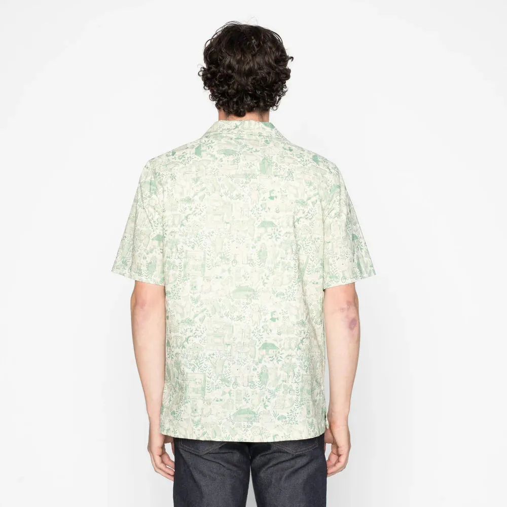 Naked & Famous - Aloha Shirt - Linen Animals - Green sold by Dutil Denim product image thumbnail 4