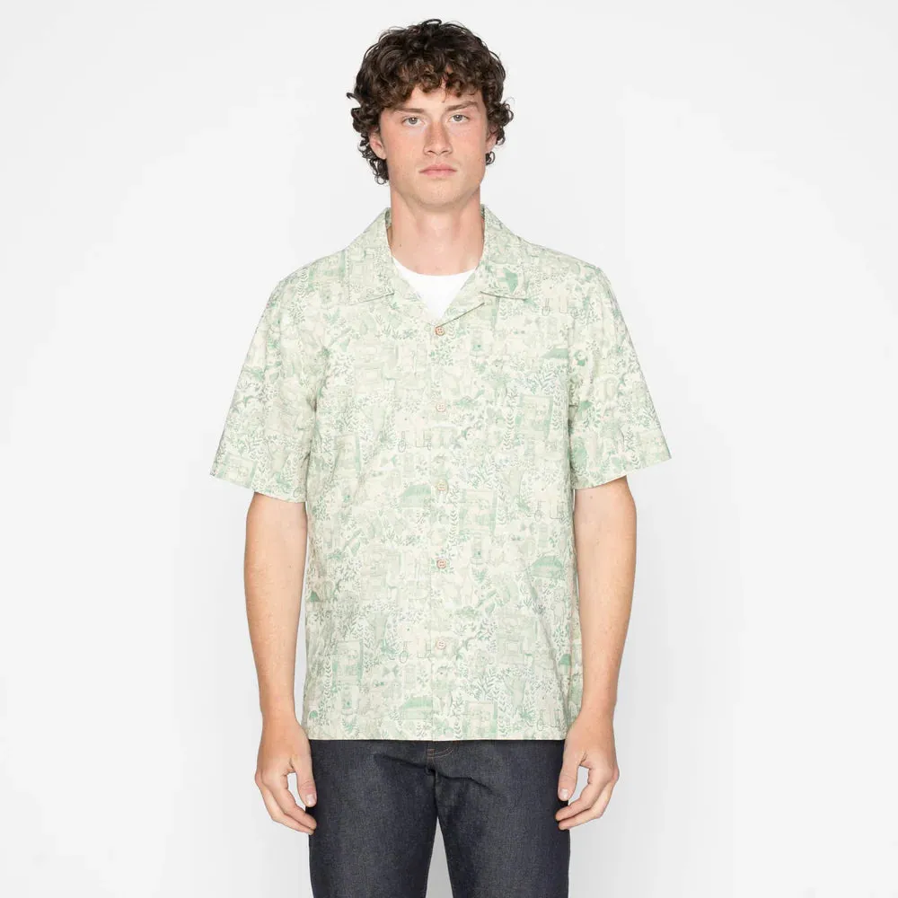 Naked & Famous - Aloha Shirt - Linen Animals - Green sold by Dutil Denim product image thumbnail 2