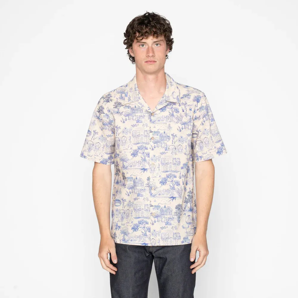 Naked & Famous - Aloha Shirt - Linen Cats - Blue sold by Dutil Denim product image thumbnail 2