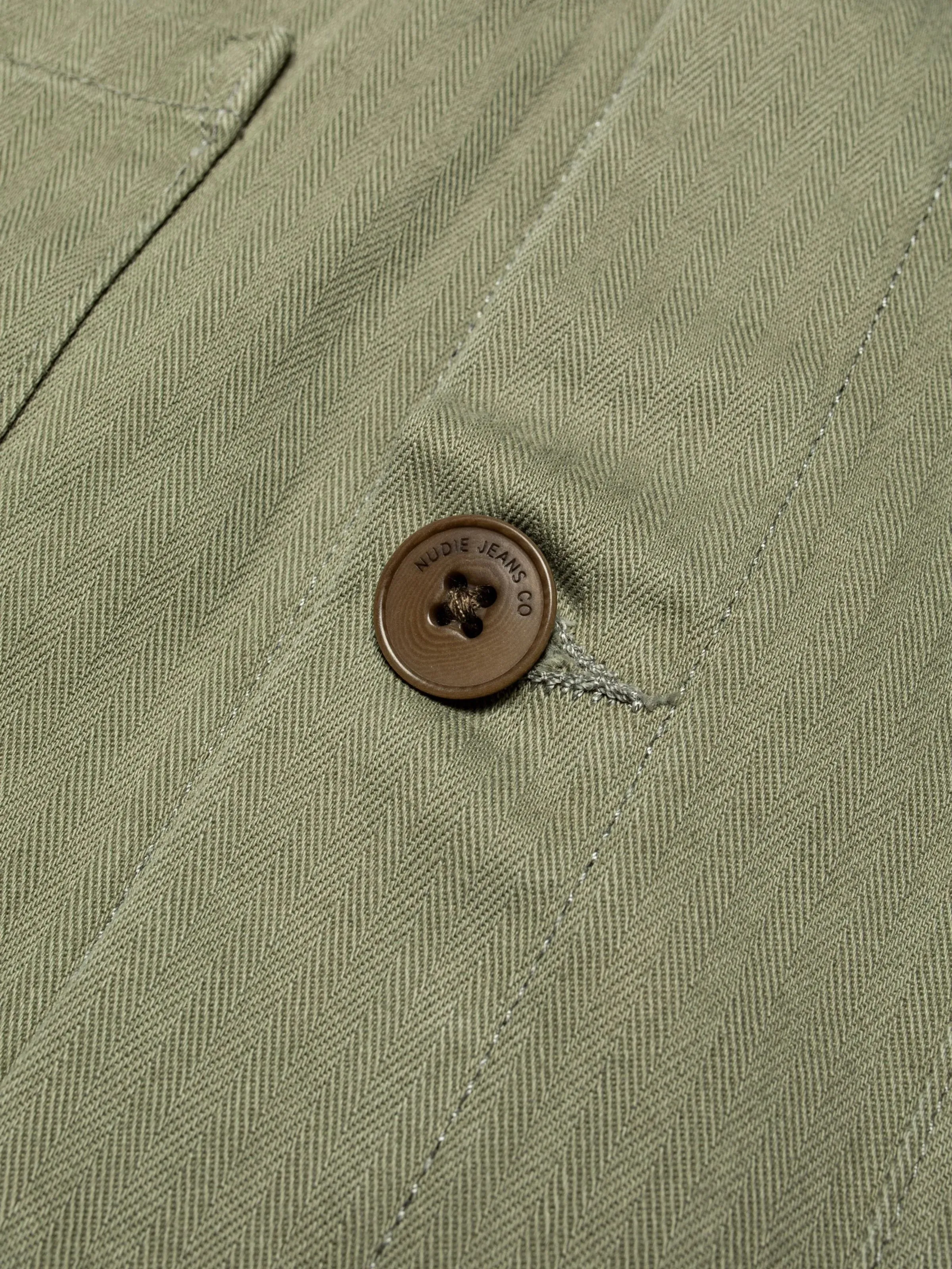 Nudie Jeans - Buddy Chore Jacket - Pale Green Herringbone sold by Dutil Denim product image thumbnail 4