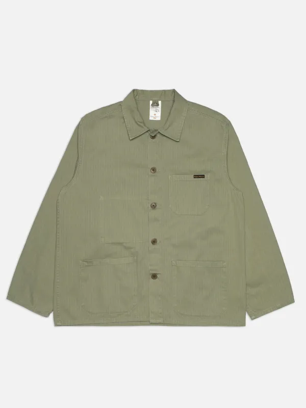 Nudie Jeans - Buddy Chore Jacket - Pale Green Herringbone made by Nudie Jeans