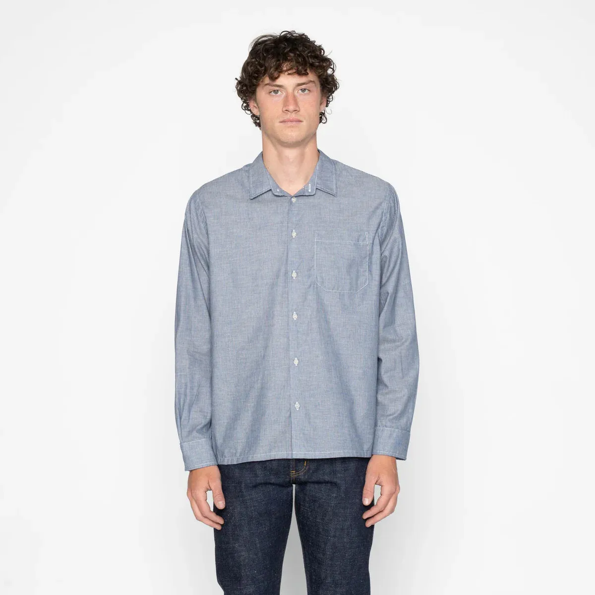 Naked & Famous - True Shirt - Indigo Stripe Selvedge sold by Dutil Denim product image thumbnail 2