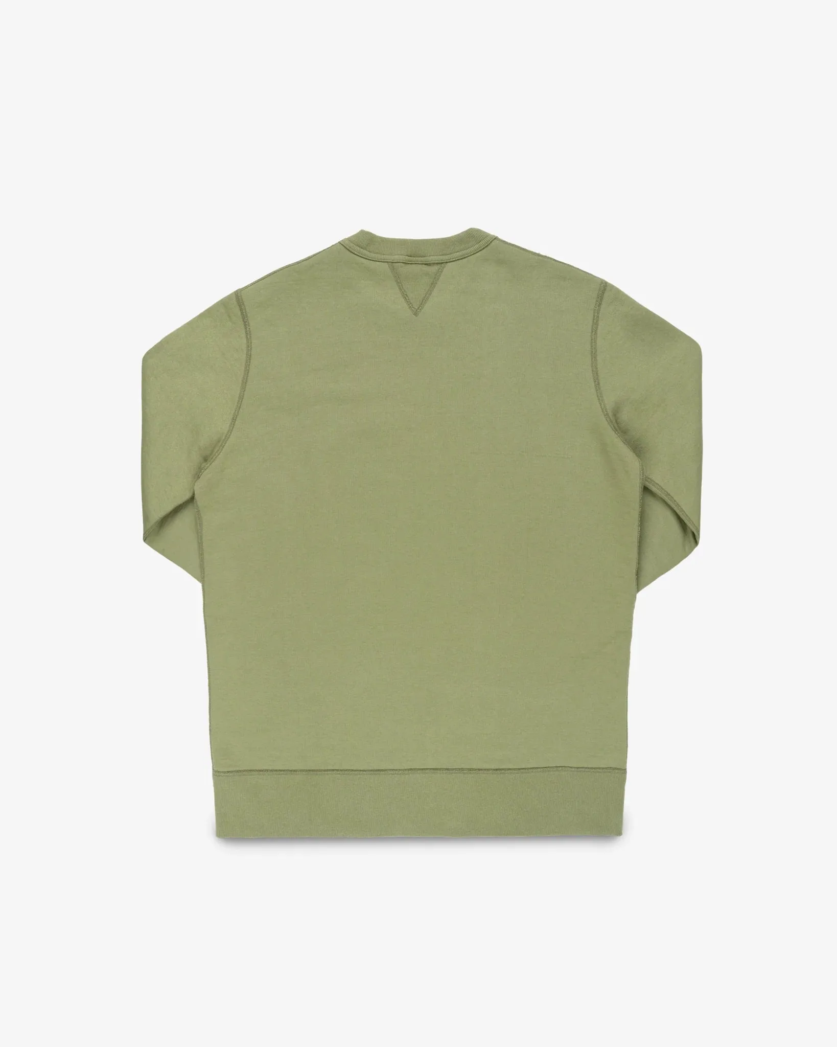 Iron Heart - 14oz Ultra Heavyweight Loopwheel Cotton Crew Neck Sweat - Olive sold by Dutil Denim product image thumbnail 5