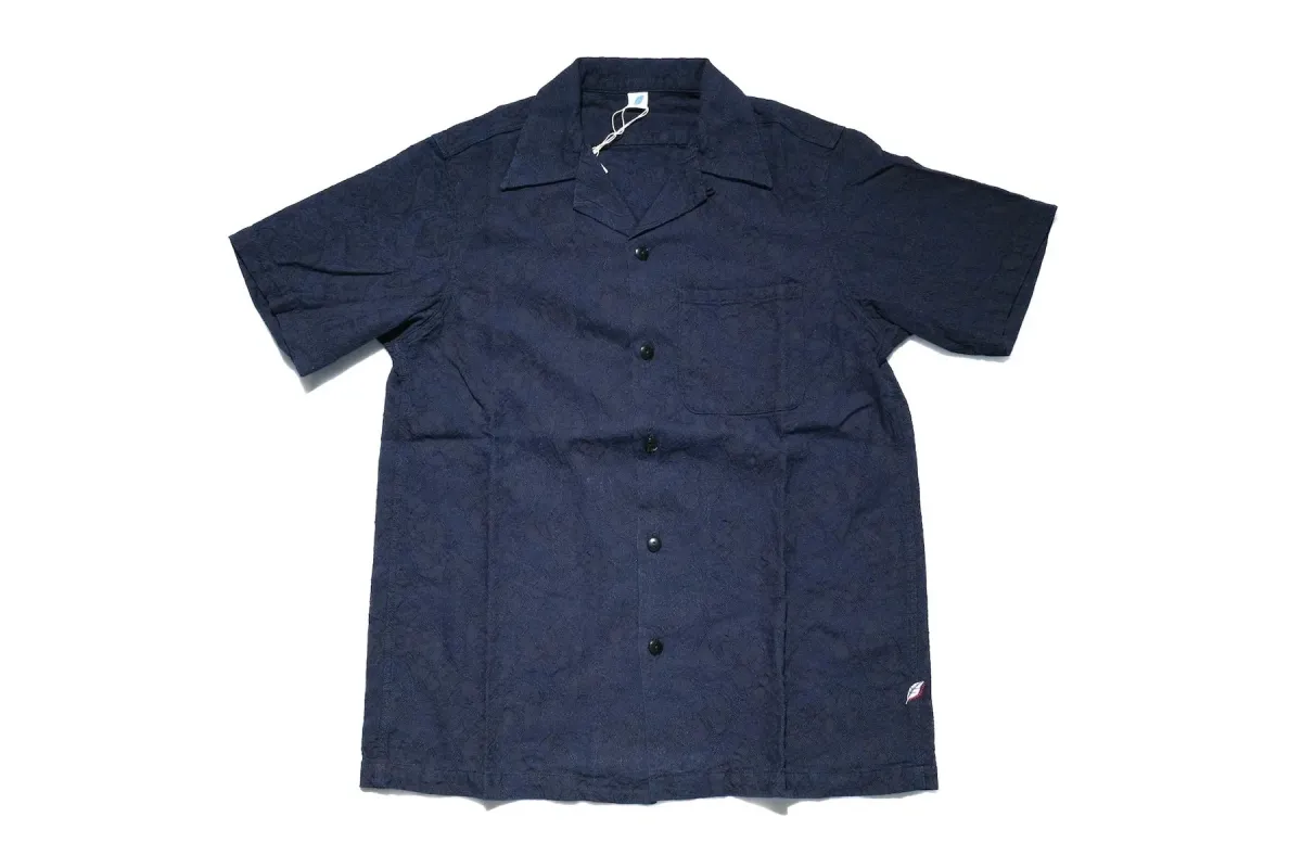 Pure Blue Japan - Cotton Jacquard Open Collar Shirt - Indigo made by Pure Blue Japan
