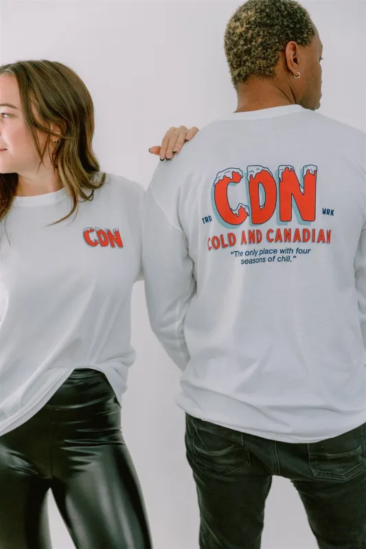 CDN Unisex White Cotton Ice Long Sleeve Tee sold by Local Laundry