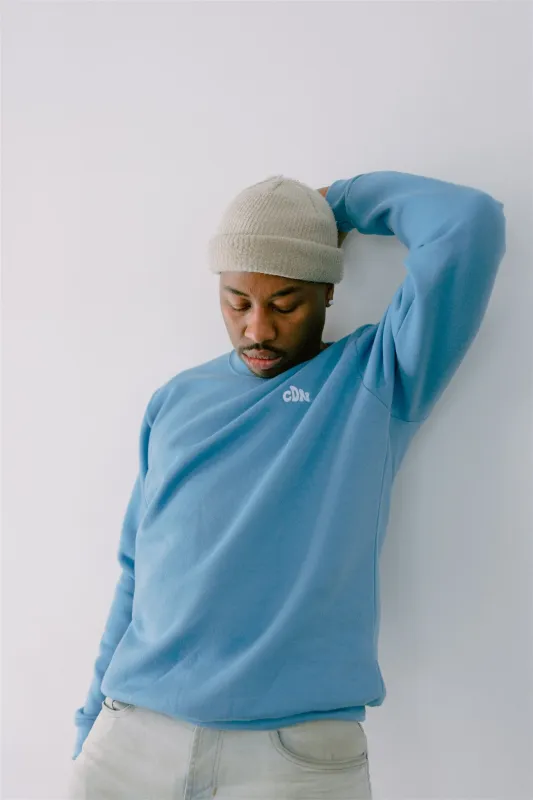 CDN Glacier Blue Cotton Peak Crewneck sold by Local Laundry