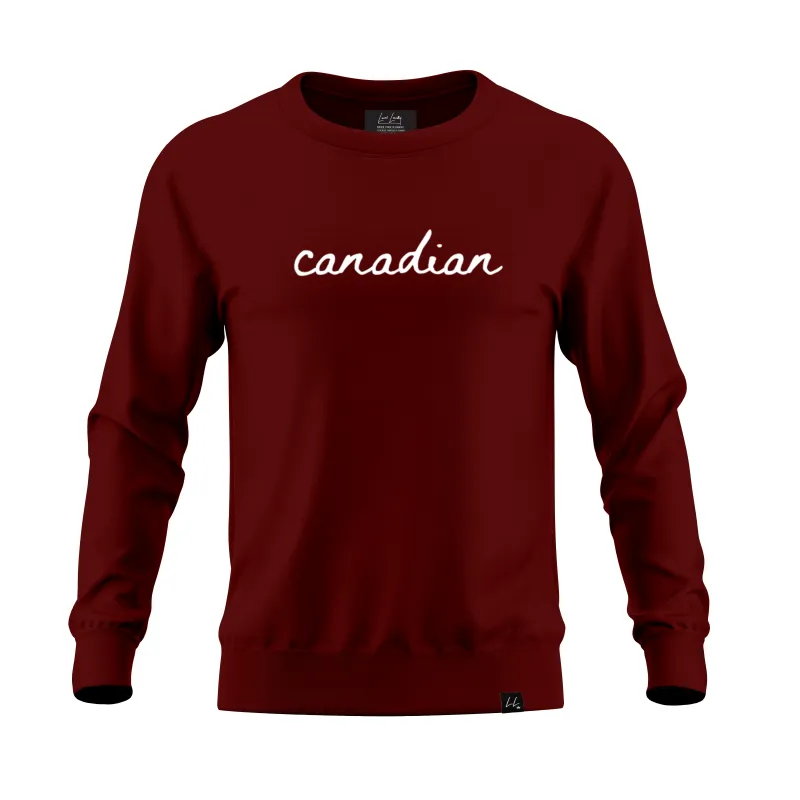 Canadian Statement Crewneck - Bordeaux sold by Local Laundry