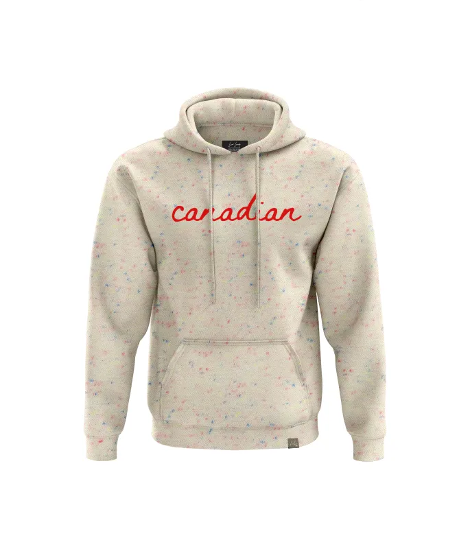 The Canadian Statement Heavyweight Hoodie Speckled sold by Local Laundry