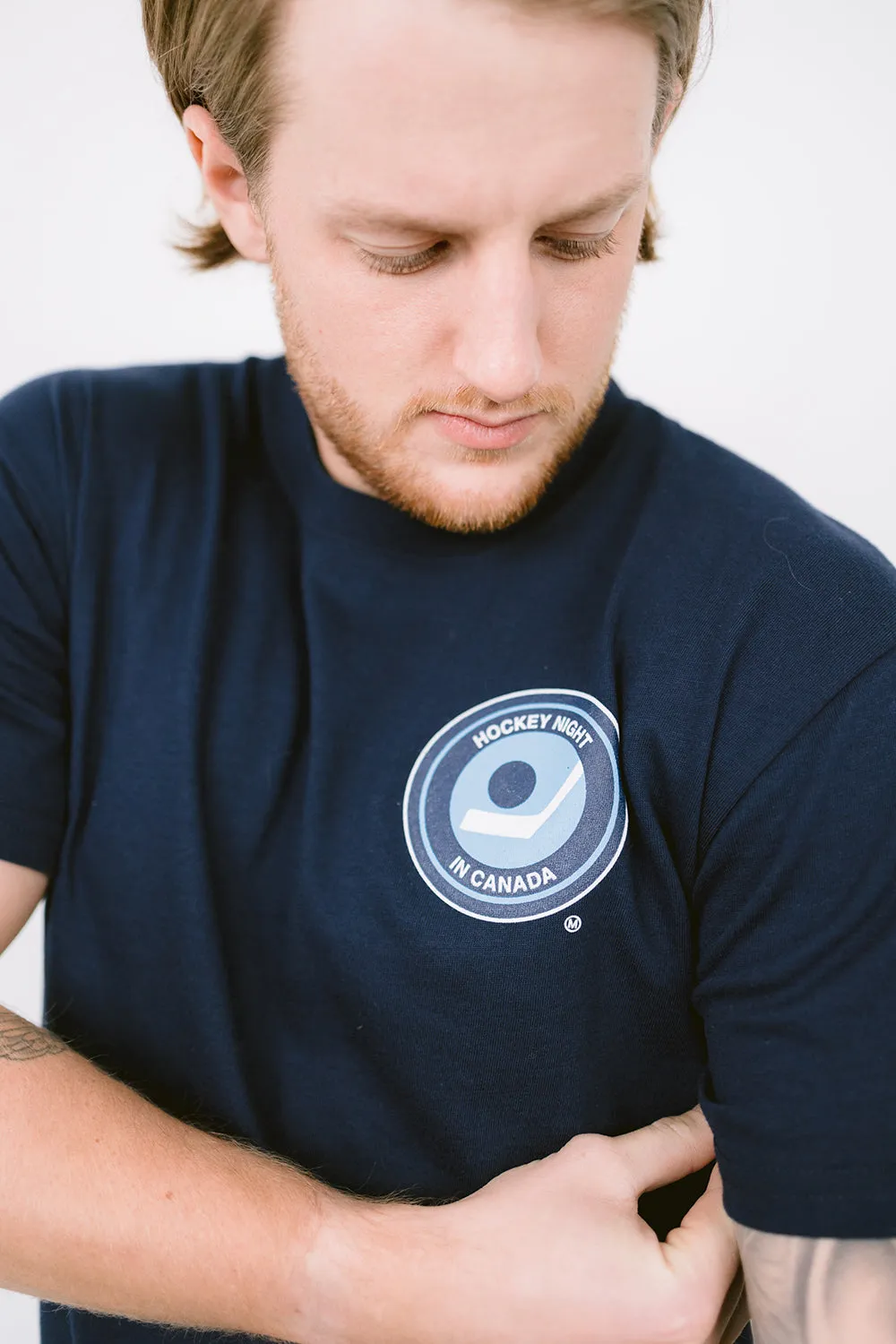 CDN Retro Hockey Night in Canada Navy Cotton Tee sold by Local Laundry product image thumbnail 2