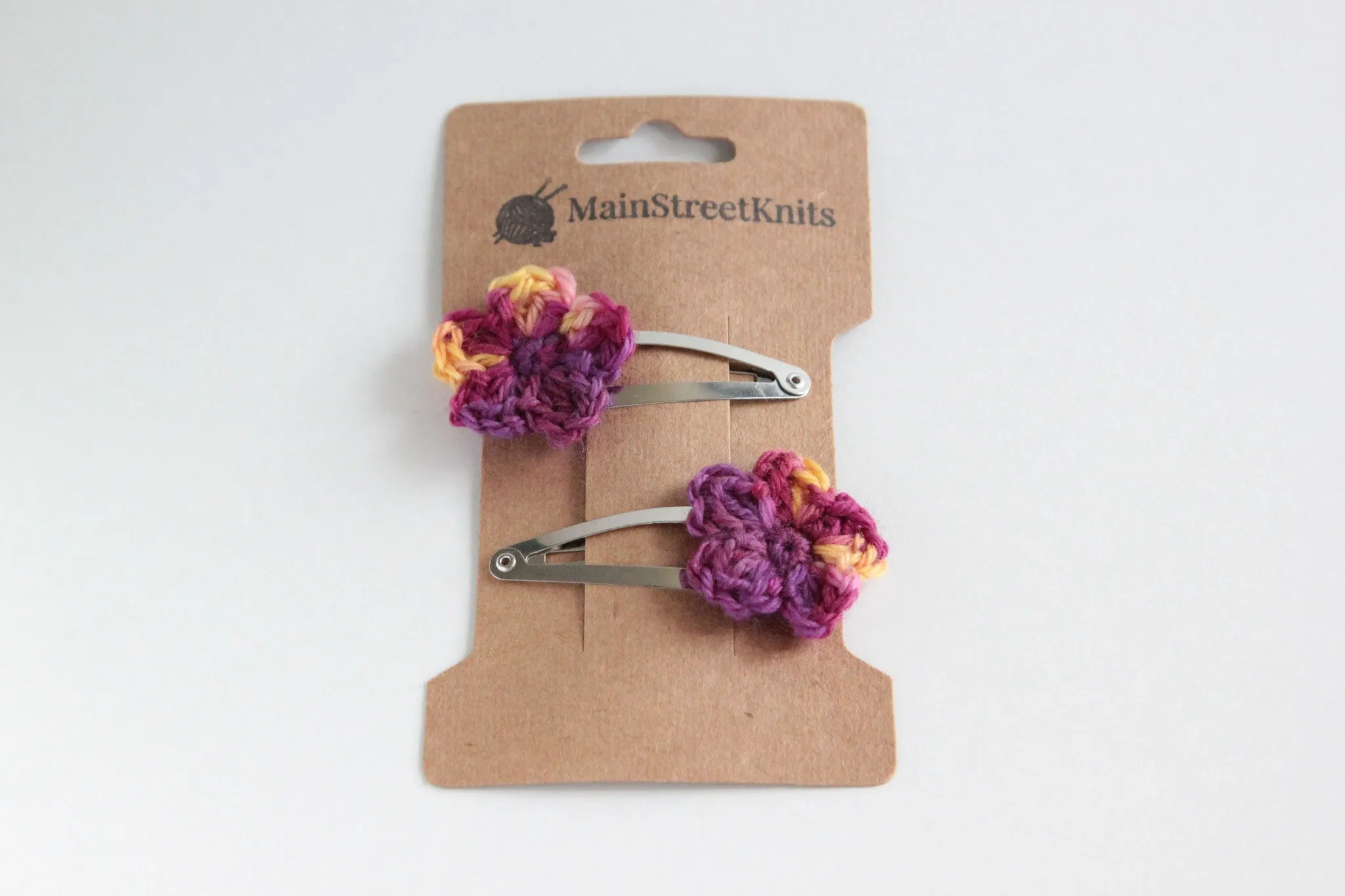 Tiny Handmade Flower Hairpins (Snap Clips) sold by Mainstreet Knits product image thumbnail 3