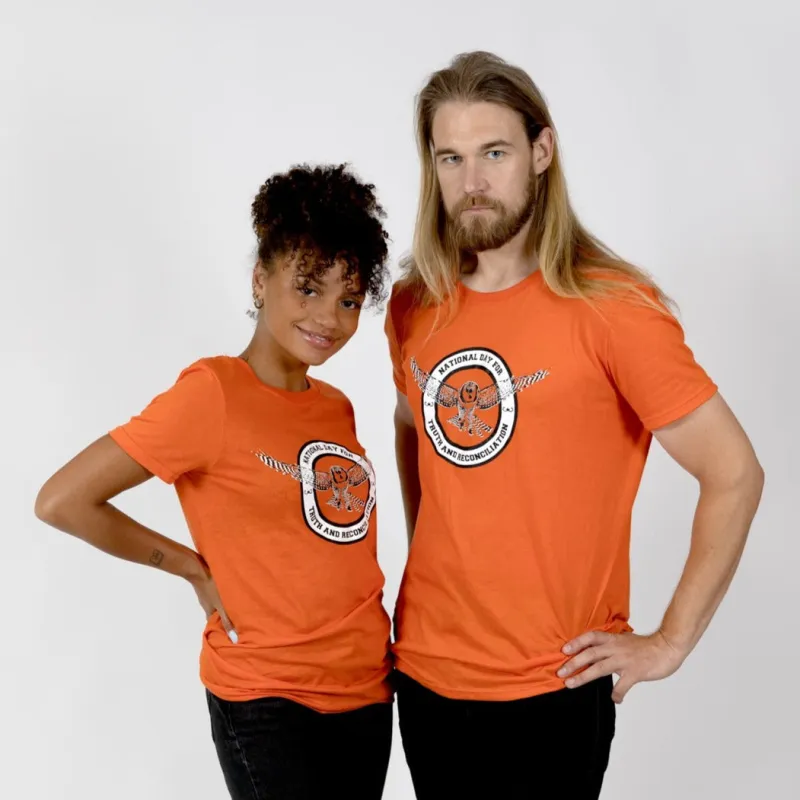 Muin X Stanfield's Adult Orange T-Shirt - NATIONAL DAY FOR TRUTH AND RECONCILIATION  "OWL" sold by Stanfields