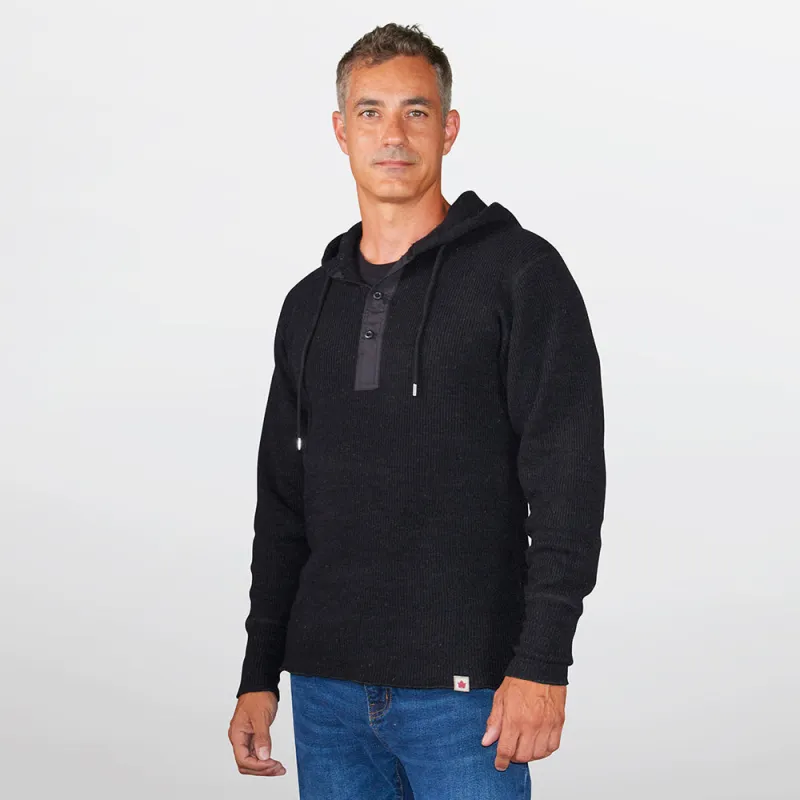 Heavy Weight Wool Henley with Hood sold by Stanfields