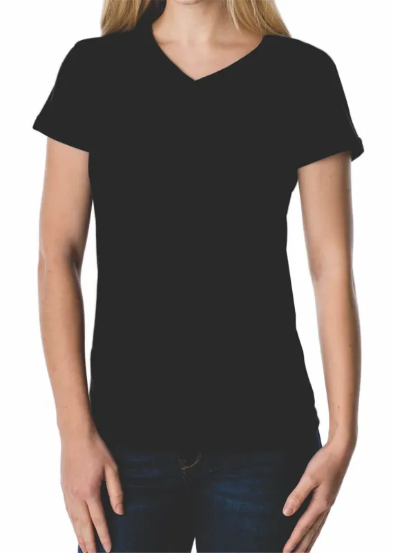 Women's Basic Short Sleeve V-Neck T-Shirt sold by Stanfields