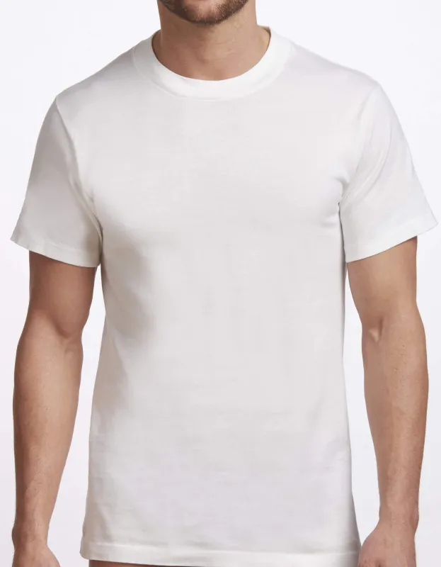 Men's Premium Crew Neck T-Shirt - White 2 Pack sold by Stanfields