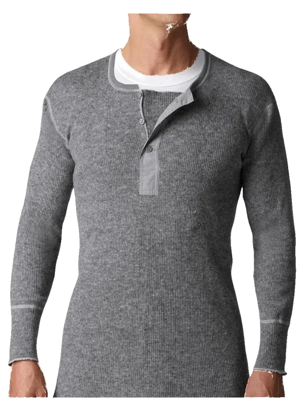 Men's Heavy Weight Wool Henley sold by Stanfields