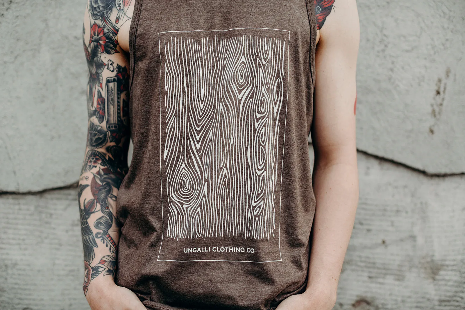 Men's Wood Grain Tank sold by Ungalli product image thumbnail 3