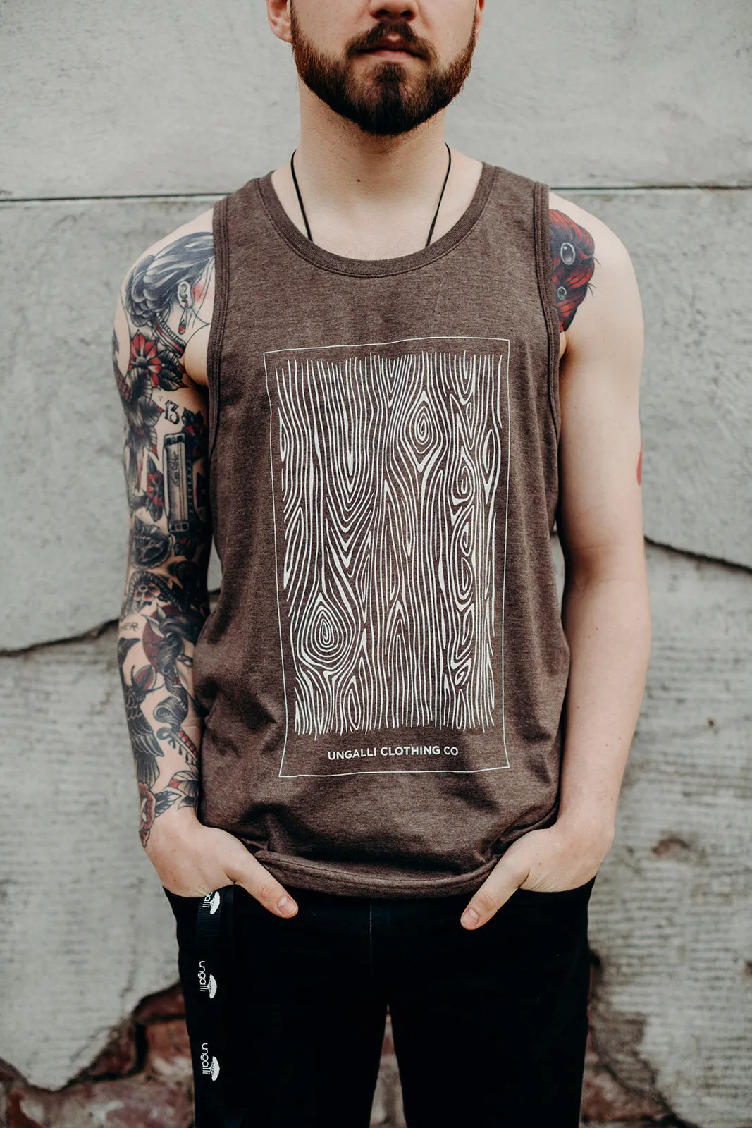 Men's Wood Grain Tank sold by Ungalli