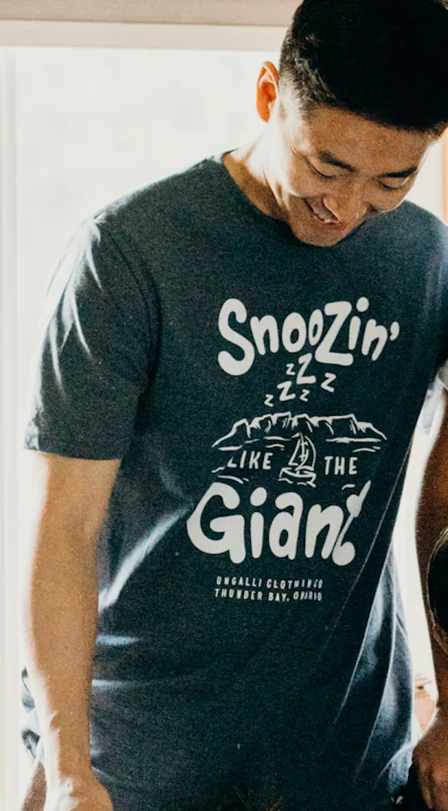 Snoozin' Like The Giant Adult PJ Shirt sold by Ungalli product image thumbnail 2