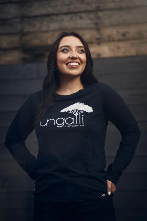 Women's Black Logo Long Sleeve sold by Ungalli