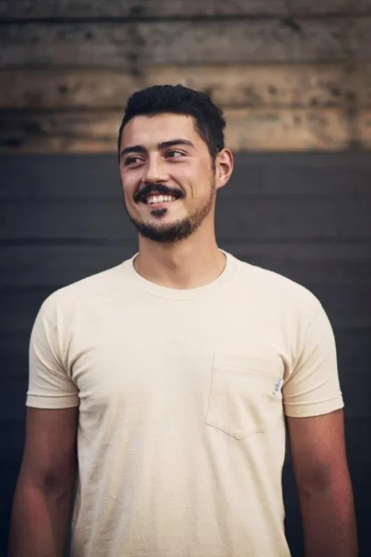 Beige Recycled Pocket Tee sold by Ungalli