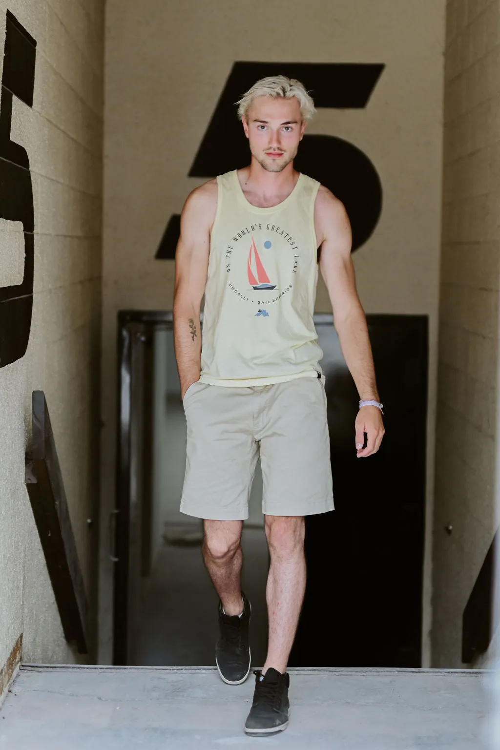 Men's Sunny Skies Greatest Lake Tank sold by Ungalli product image thumbnail 3