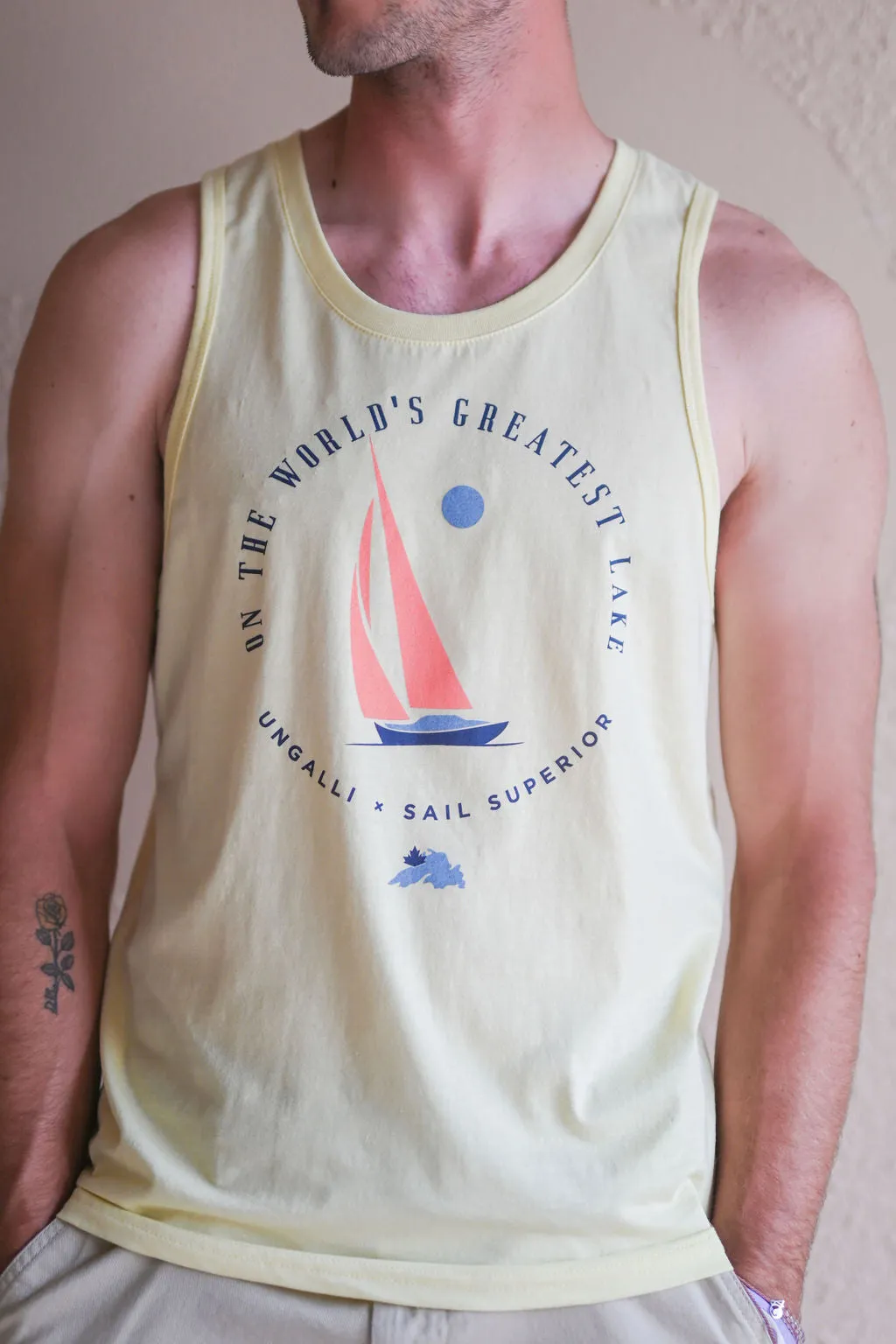 Men's Sunny Skies Greatest Lake Tank sold by Ungalli product image thumbnail 4