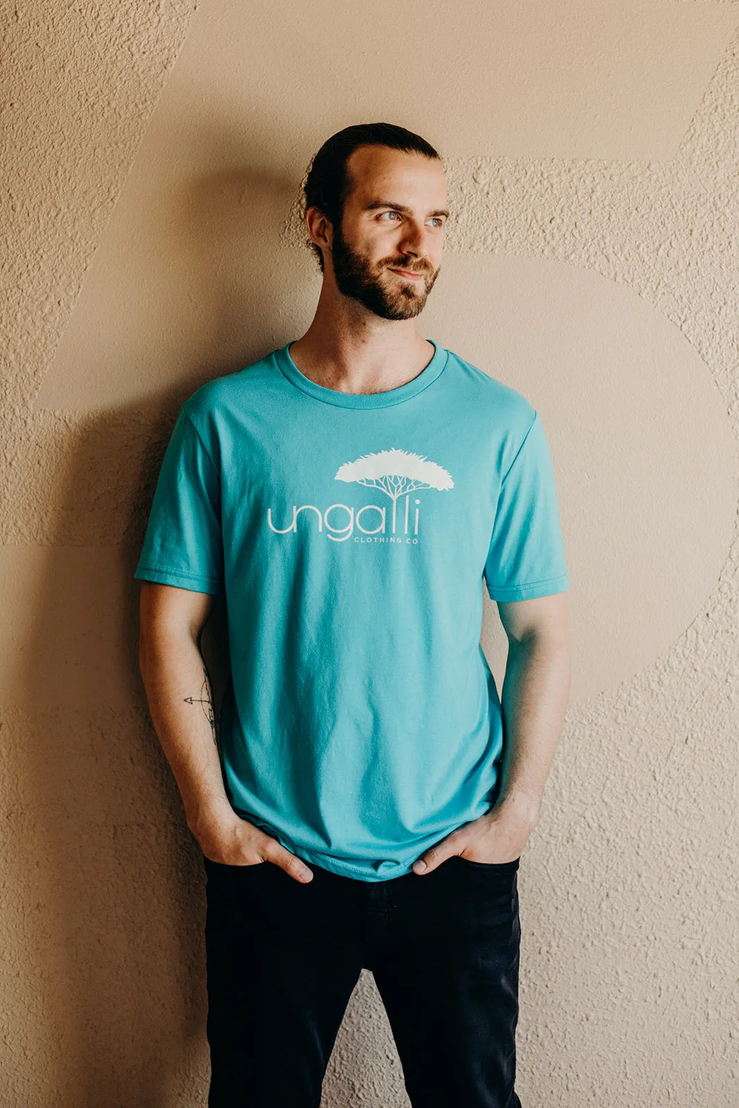 Men's Teal Logo Tee sold by Ungalli product image thumbnail 3