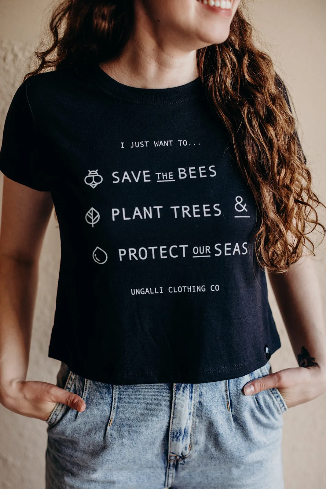 Save the Bees Crop Top sold by Ungalli product image thumbnail 3