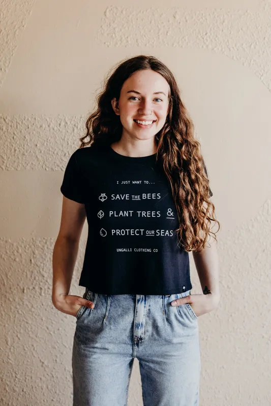 Save the Bees Crop Top sold by Ungalli