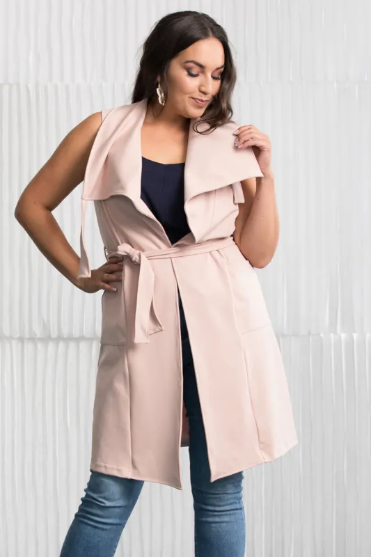 GREEN SALE - MAUDE WRAP Vest- Blush sold by Anne Mulaire