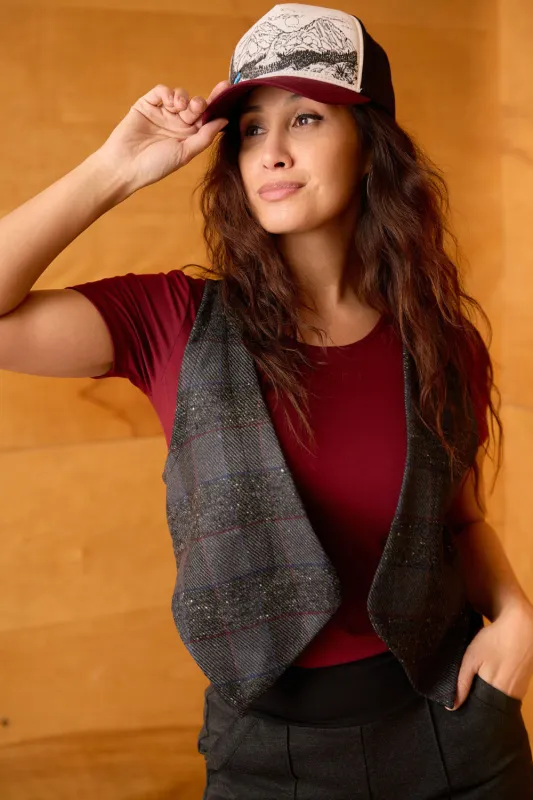 ZW GATHER Vest - dark grey sold by Anne Mulaire