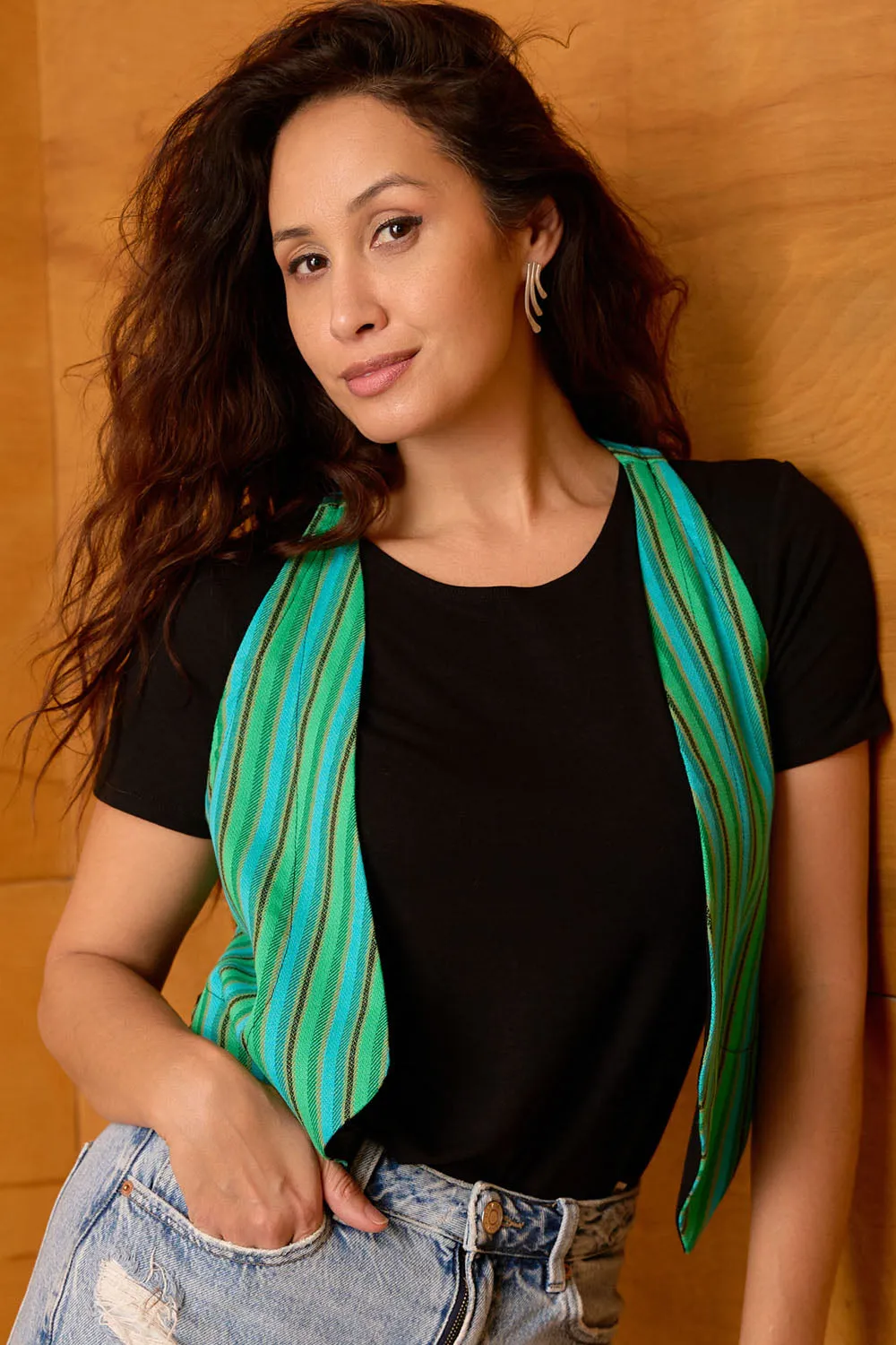 GATHERER Vest - jade sold by Anne Mulaire