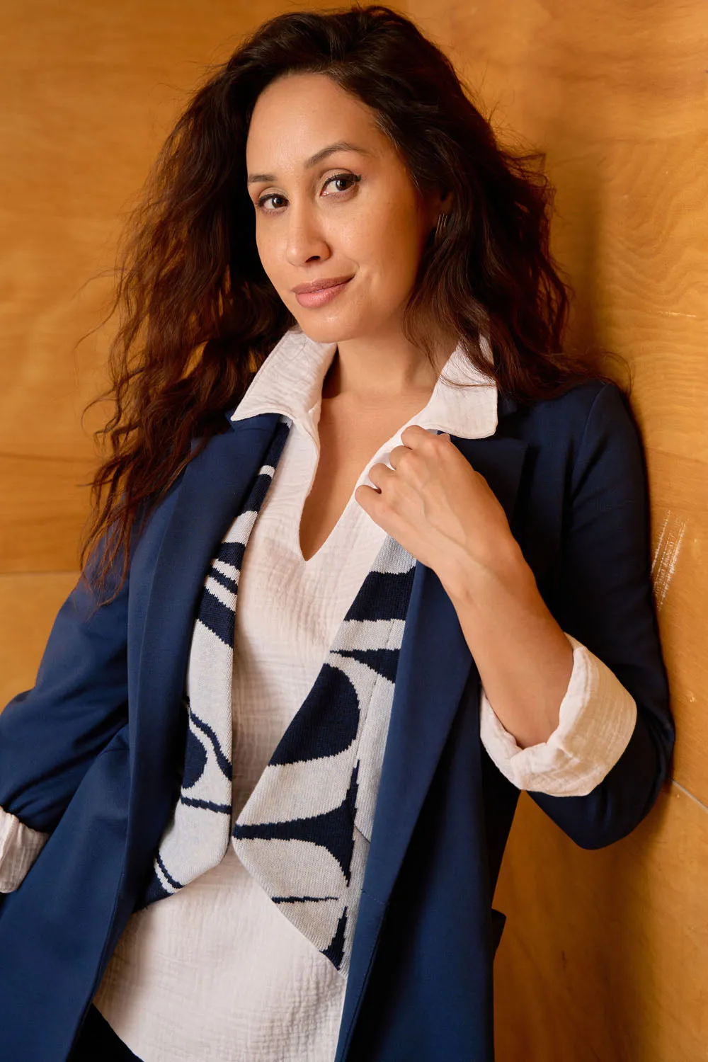 ZW GATHER Vest - navy sold by Anne Mulaire product image thumbnail 3