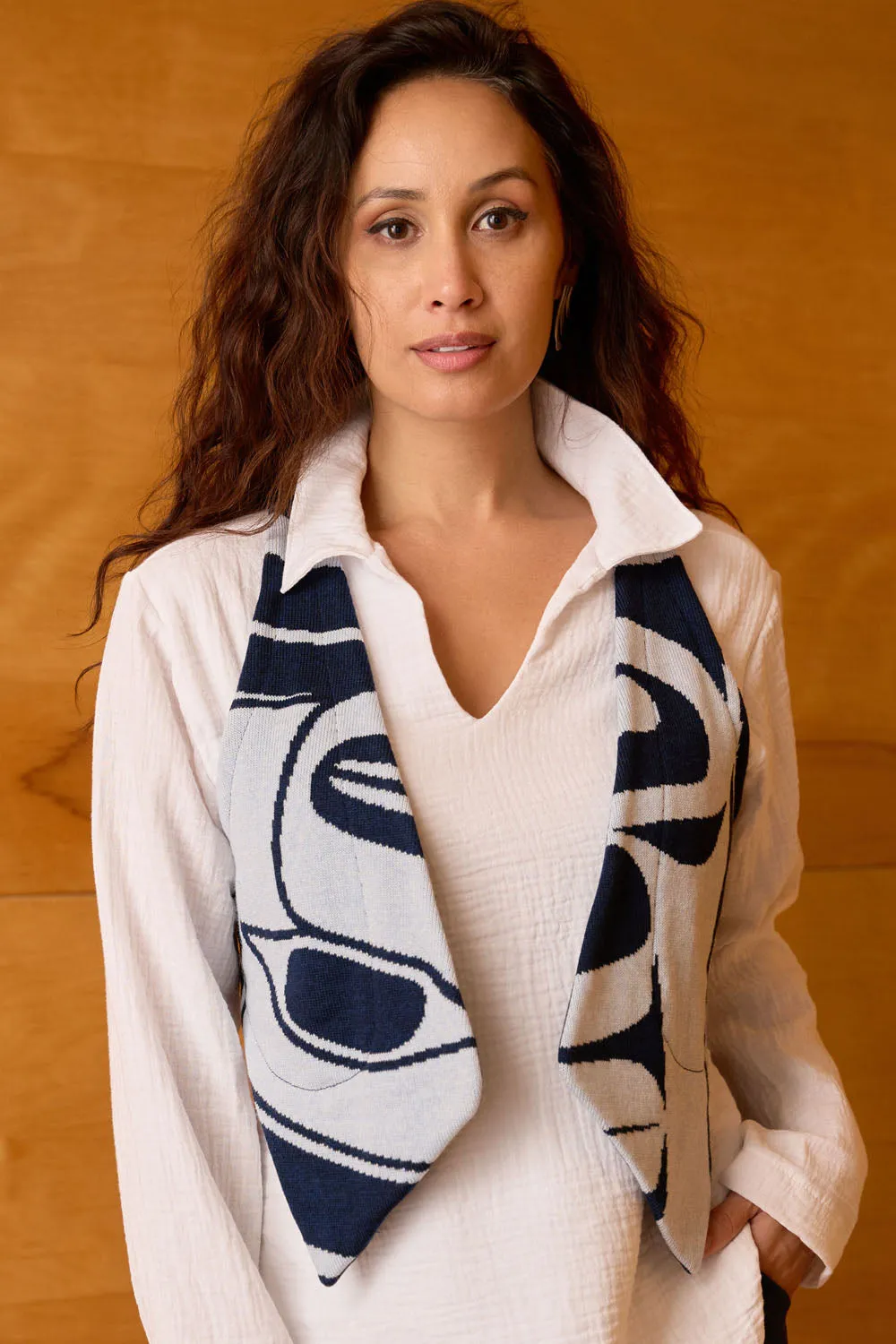 ZW GATHER Vest - navy sold by Anne Mulaire product image thumbnail 4