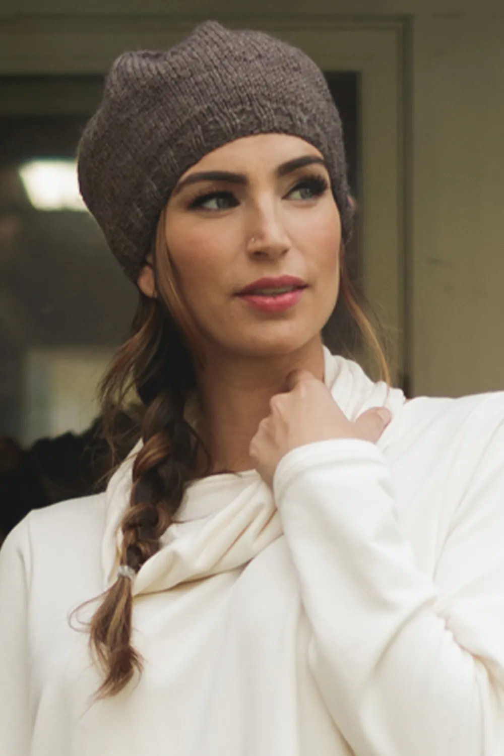 KNITS - 100% Wool Beret Toque - Burgundy sold by Anne Mulaire product image thumbnail 3