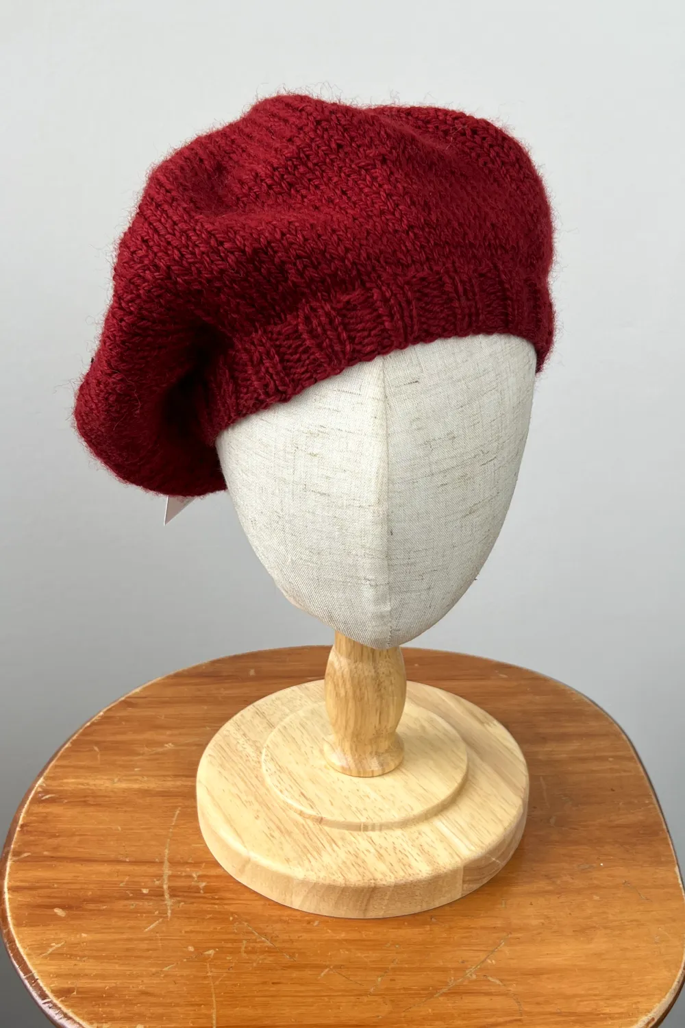 KNITS - 100% Wool Beret Toque - Burgundy sold by Anne Mulaire