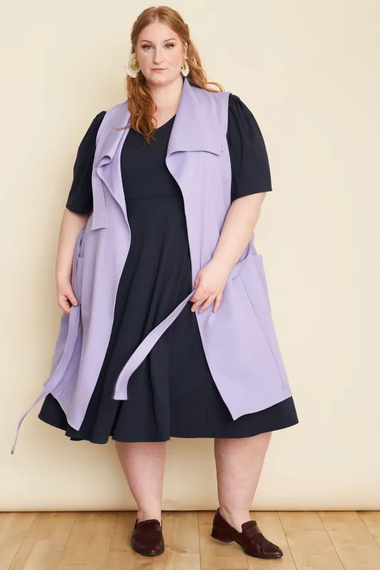 GREEN SALE - MAUDE WRAP Vest- Lavender sold by Anne Mulaire