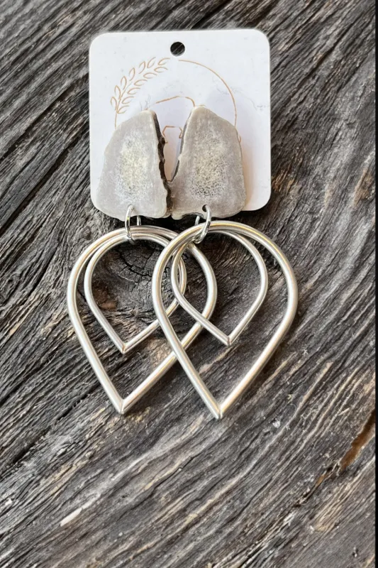 Sheppards Hook - Tulip Silver Earrings - #115 sold by Anne Mulaire