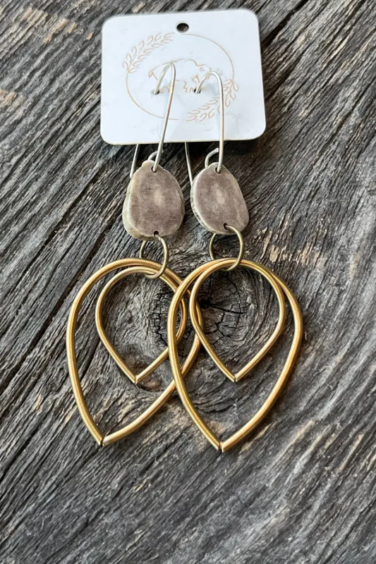 Sheppards Hook - Tulip Brass Earrings - Tulip112 sold by Anne Mulaire