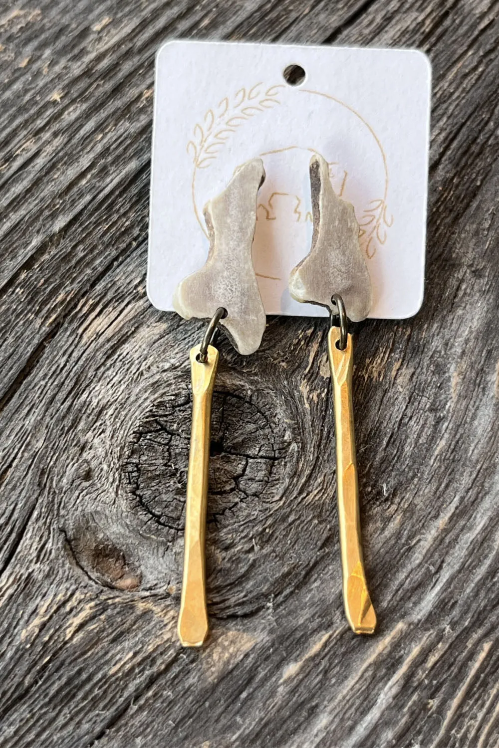 Sheppards Hook - Antler Brass Stud Earrings- 1041 sold by Anne Mulaire