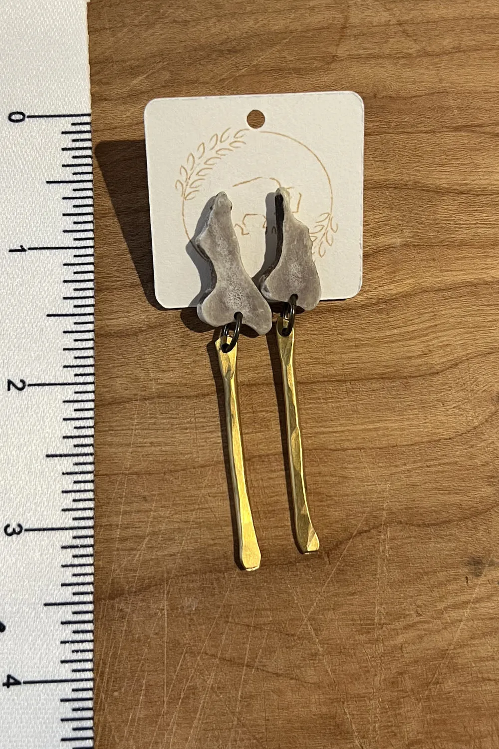 Sheppards Hook - Antler Brass Stud Earrings- 1041 sold by Anne Mulaire product image thumbnail 2