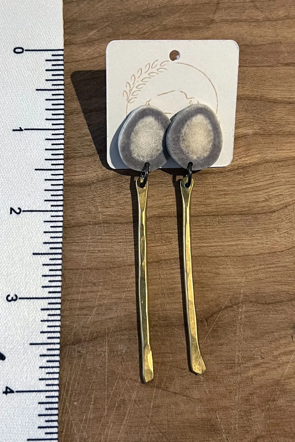 Sheppards Hook - Antler Brass Stud Earrings- 102 sold by Anne Mulaire product image thumbnail 2