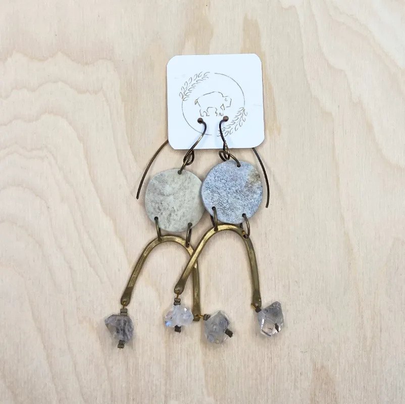 Sheppards Hook - Moondrop Earrings - Herkimer Quartz- 404 sold by Anne Mulaire