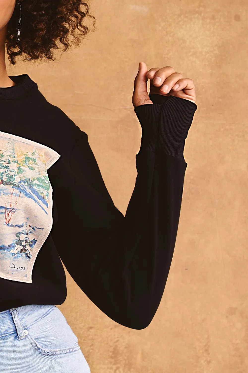 GREEN SALE - NOEL Crew Neck Sweater sold by Anne Mulaire product image thumbnail 3