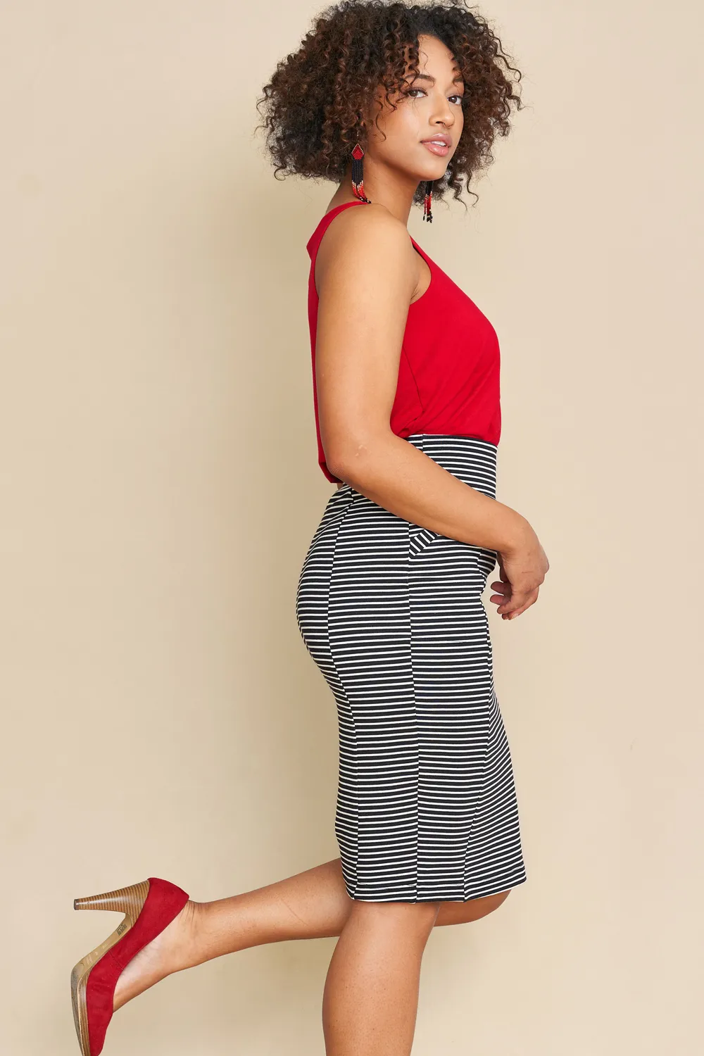 PENELOPE Terry Skirt - stripe sold by Anne Mulaire product image thumbnail 3