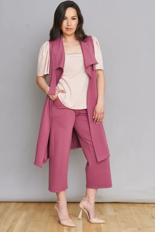 GREEN SALE - MAUDE WRAP Vest- Rose sold by Anne Mulaire